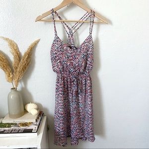Summer colorful dress with high low bottom hem